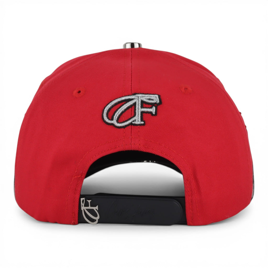 GORRA CAPS FANS NY VISOR SUEDE RED/BLACK