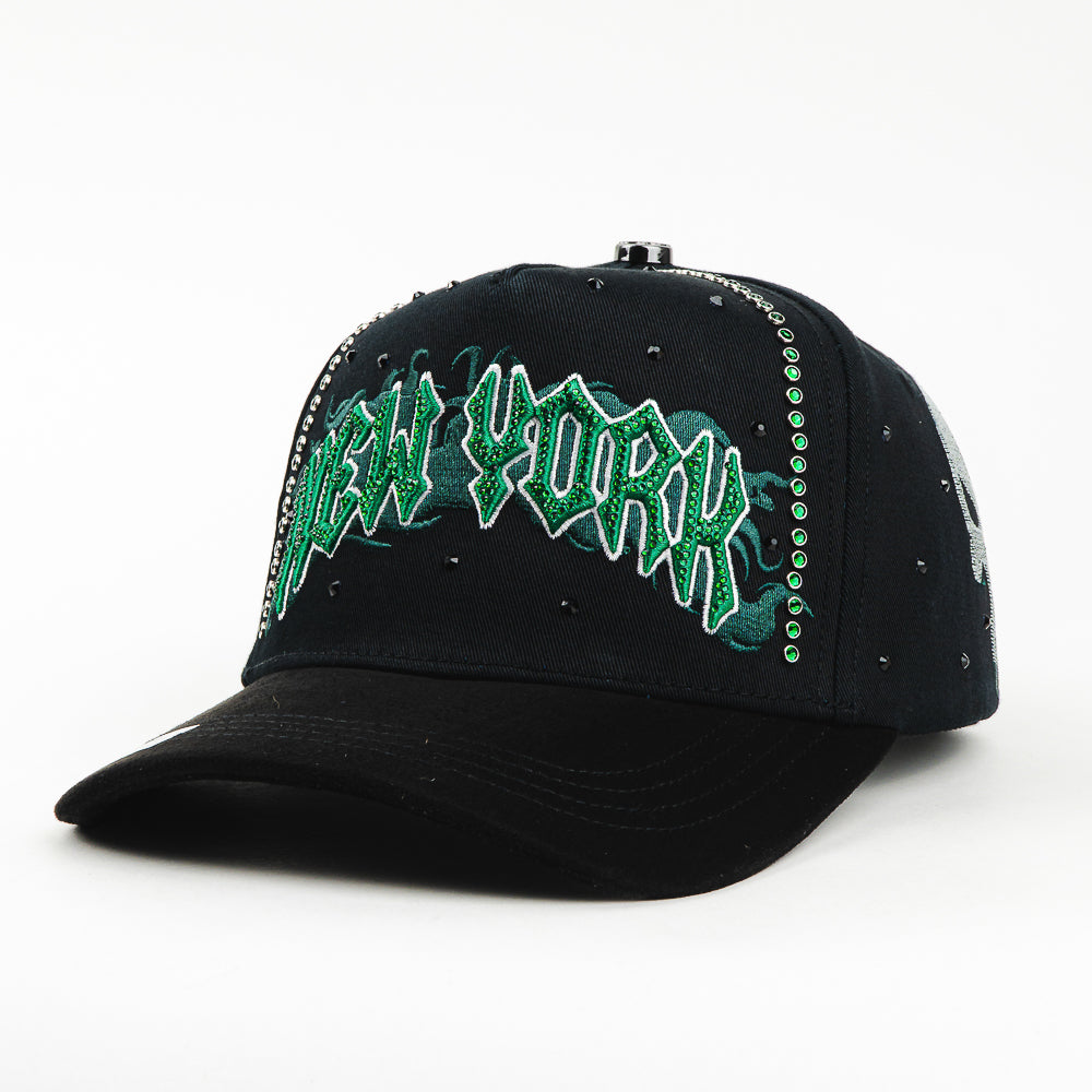 GORRA CAPS FANS NEW YORK CRYSTALS GREEN/BLACK