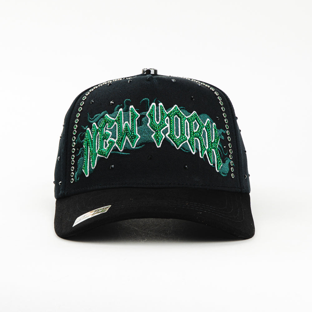 GORRA CAPS FANS NEW YORK CRYSTALS GREEN/BLACK