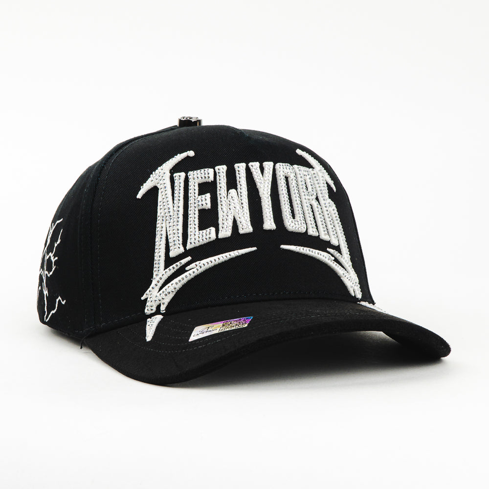 GORRA CAPS FANS NEW YORKCRISTALS BLACK/WHITE