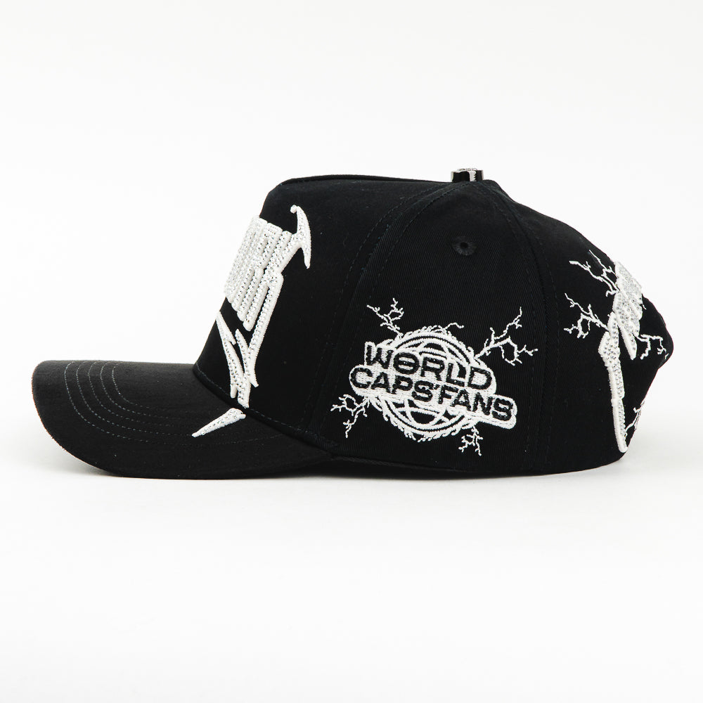 GORRA CAPS FANS NEW YORKCRISTALS BLACK/WHITE