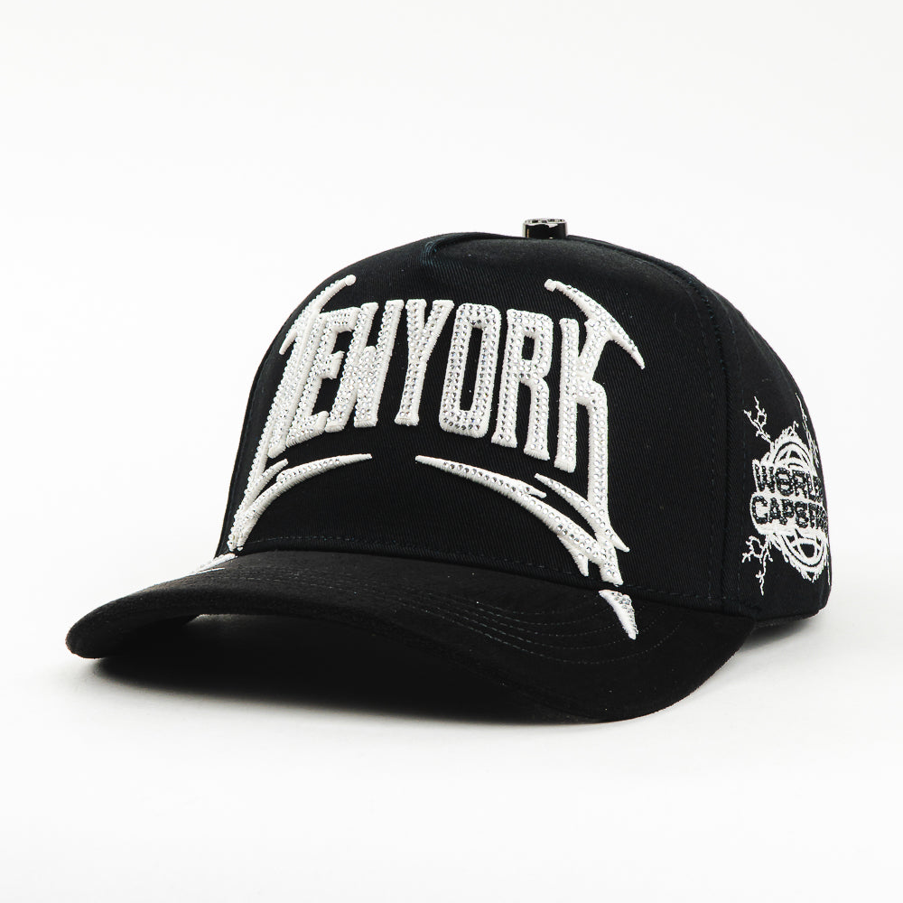 GORRA CAPS FANS NEW YORKCRISTALS BLACK/WHITE