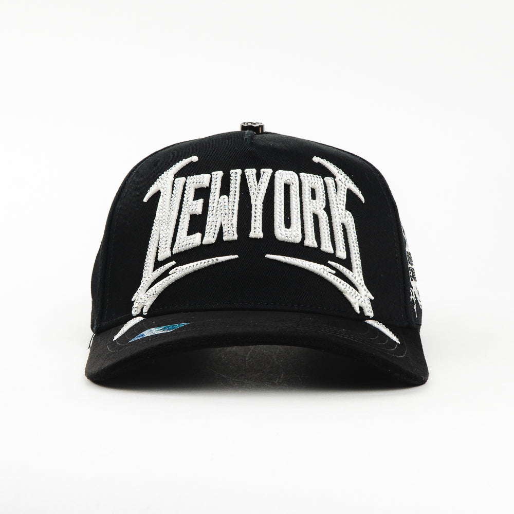 GORRA CAPS FANS NEW YORKCRISTALS BLACK/WHITE