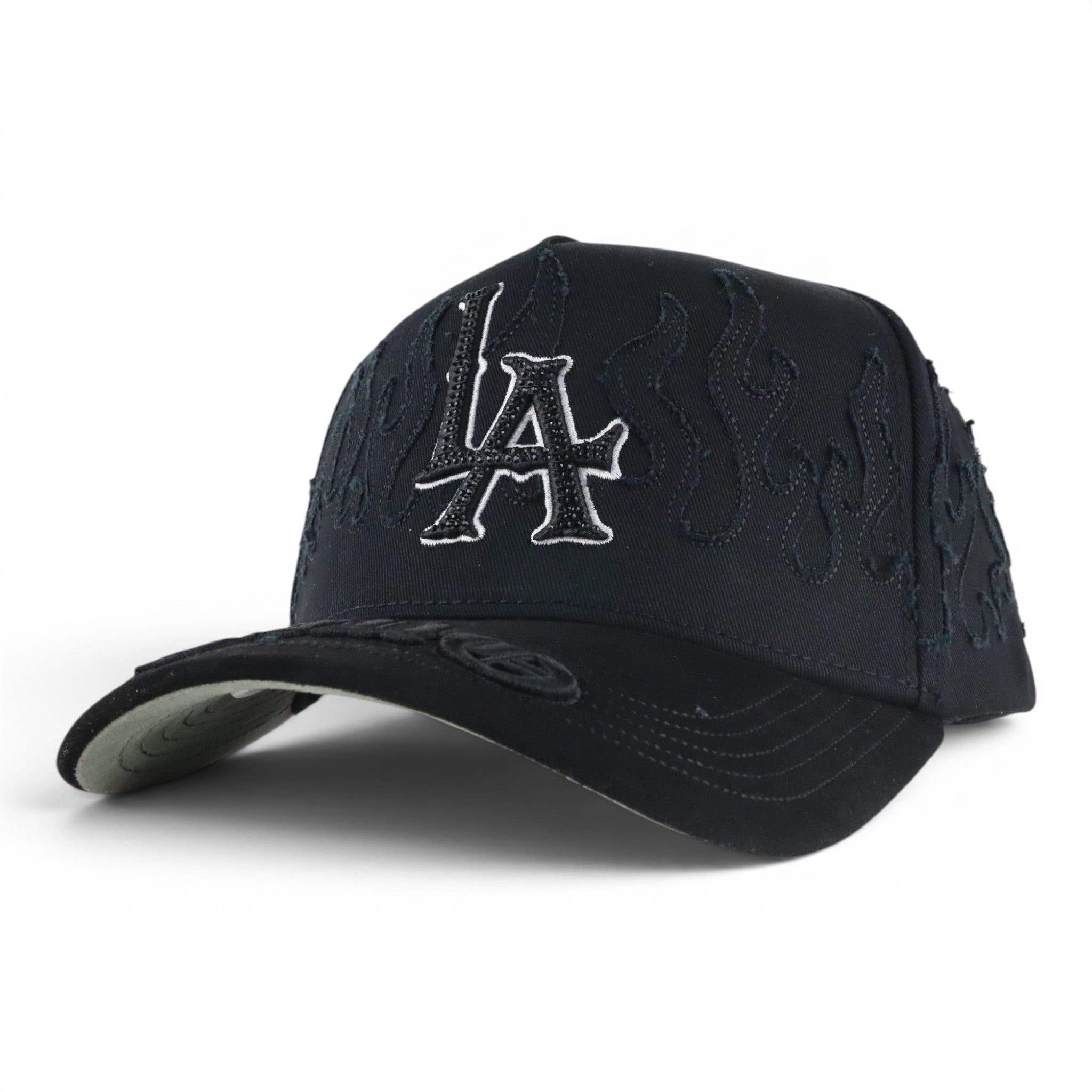 GORRA GALLO FINO BRAND LA CRISTALS FLAMES BLK/WHITE