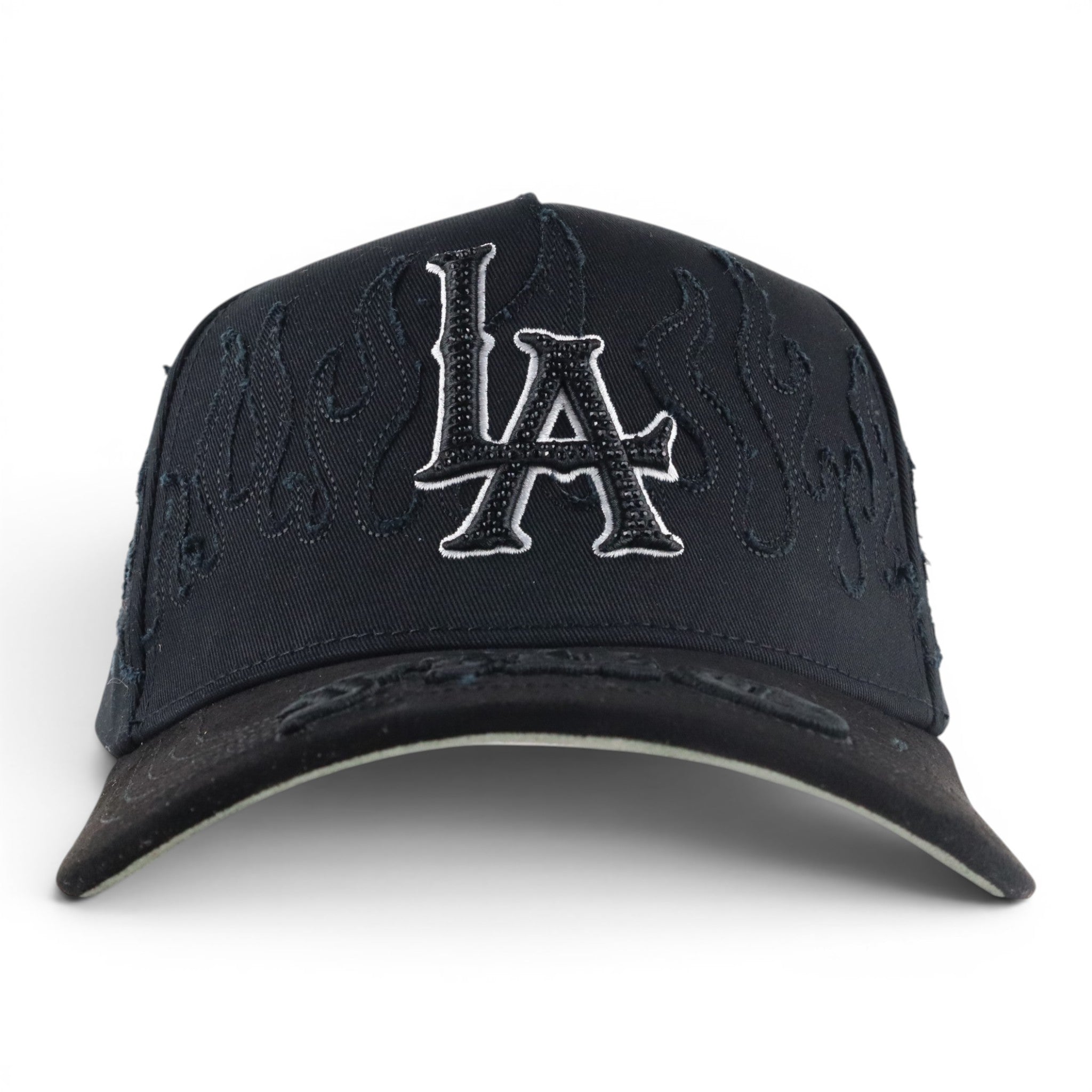 GORRA GALLO FINO BRAND LA CRISTALS FLAMES BLK/WHITE