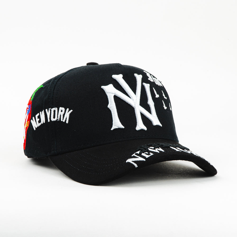GORRA GALLO FINO BRAND NY BIG APPLE BLACK