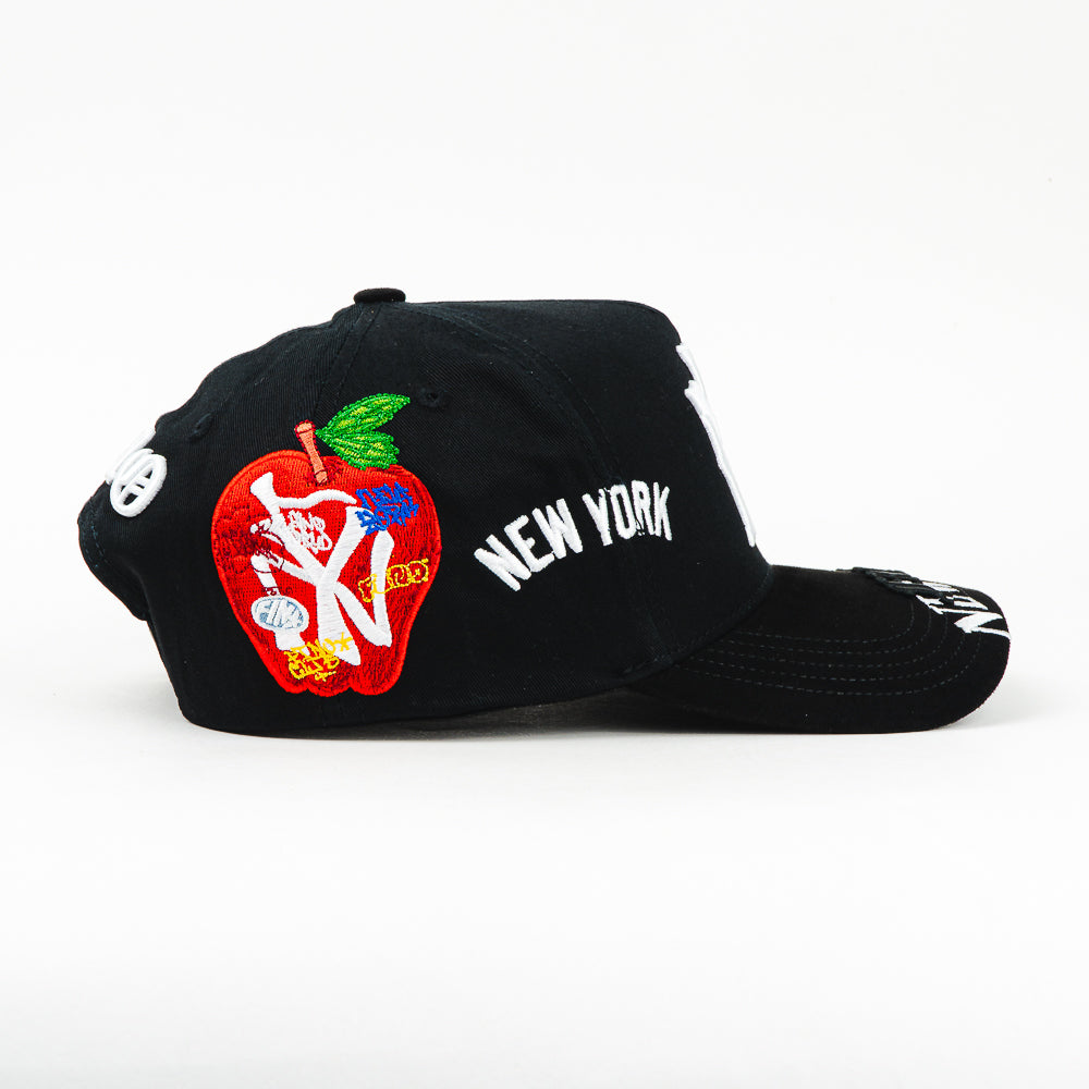 GORRA GALLO FINO BRAND NY BIG APPLE BLACK