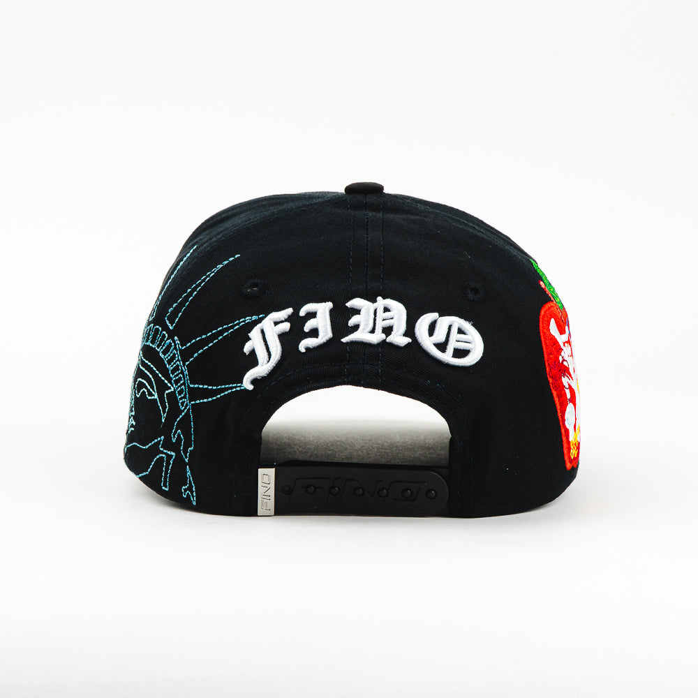 GORRA GALLO FINO BRAND NY BIG APPLE BLACK