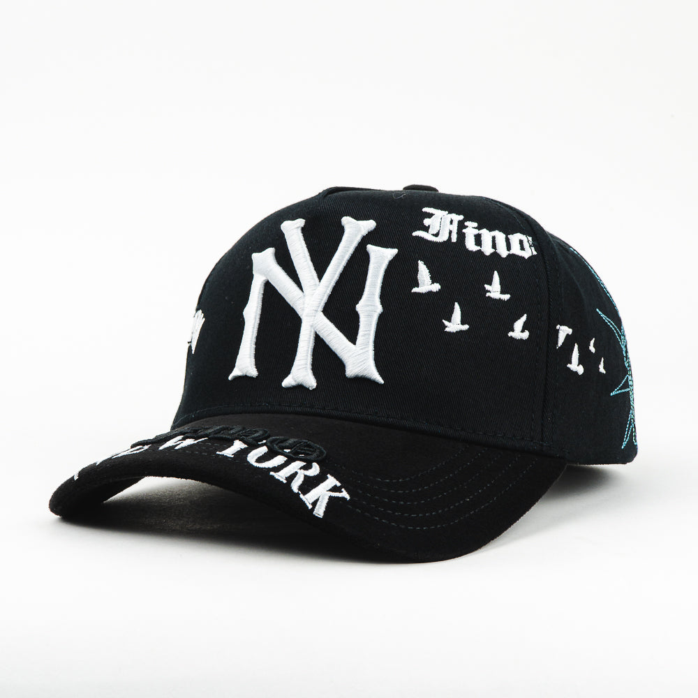 GORRA GALLO FINO BRAND NY BIG APPLE BLACK