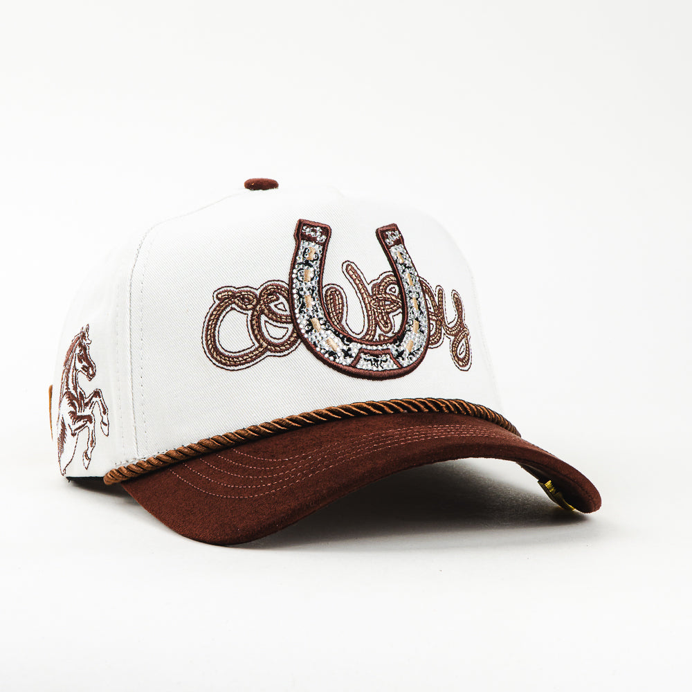 GORRA KING RANCH HERRADURA WHITE/BROWN