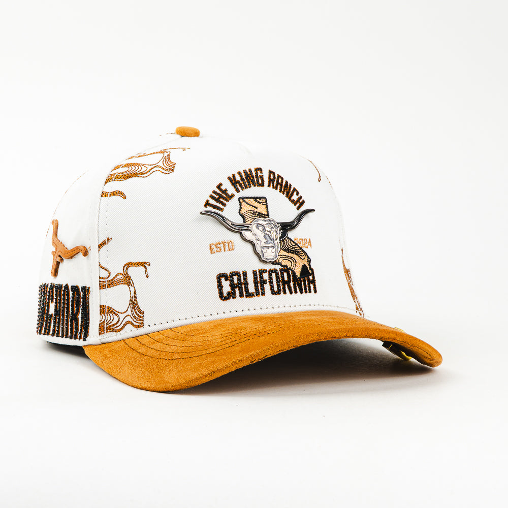 GORRA KING RANCH TKR LONGHORN WHITE/CAMEL