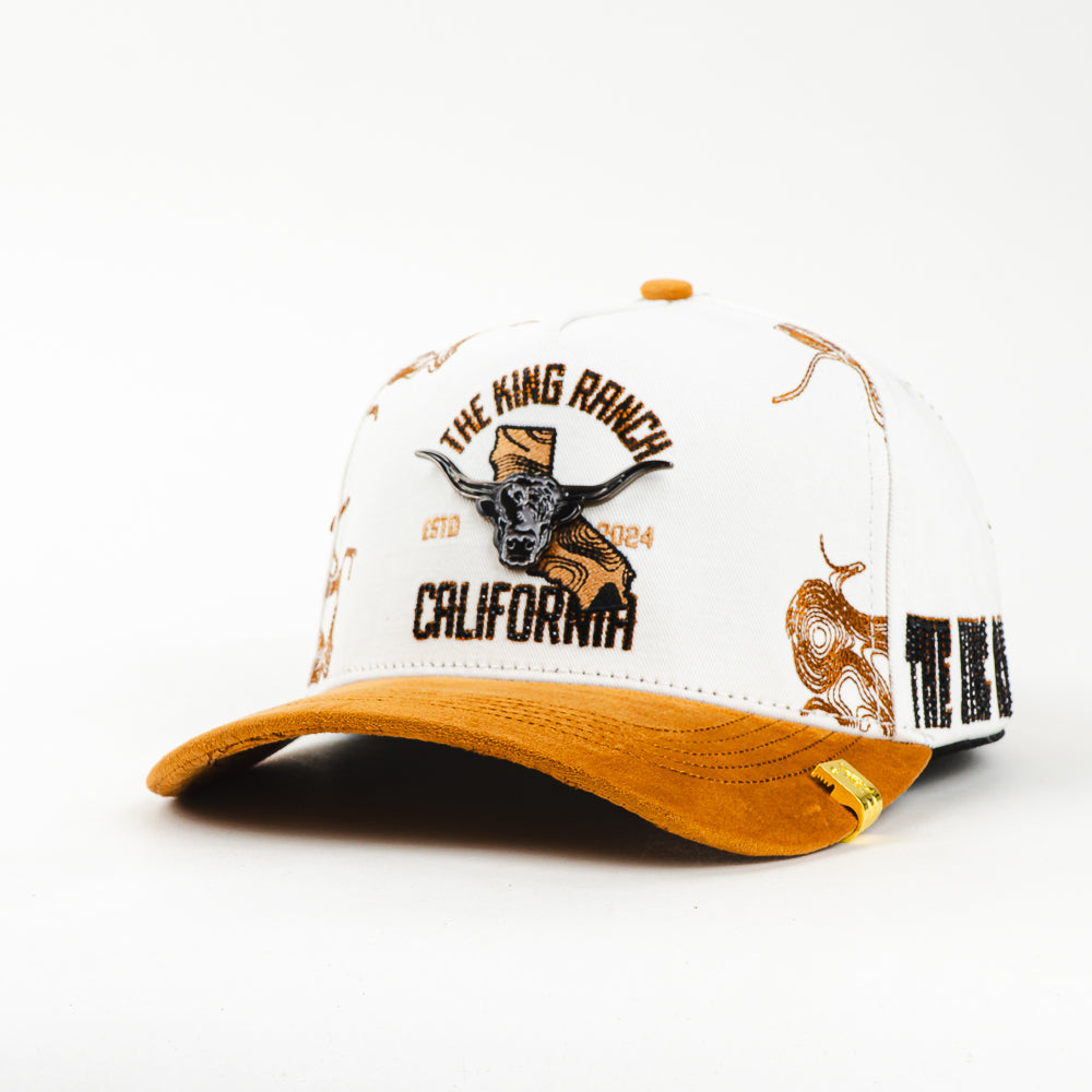 GORRA KING RANCH TKR LONGHORN WHITE/CAMEL