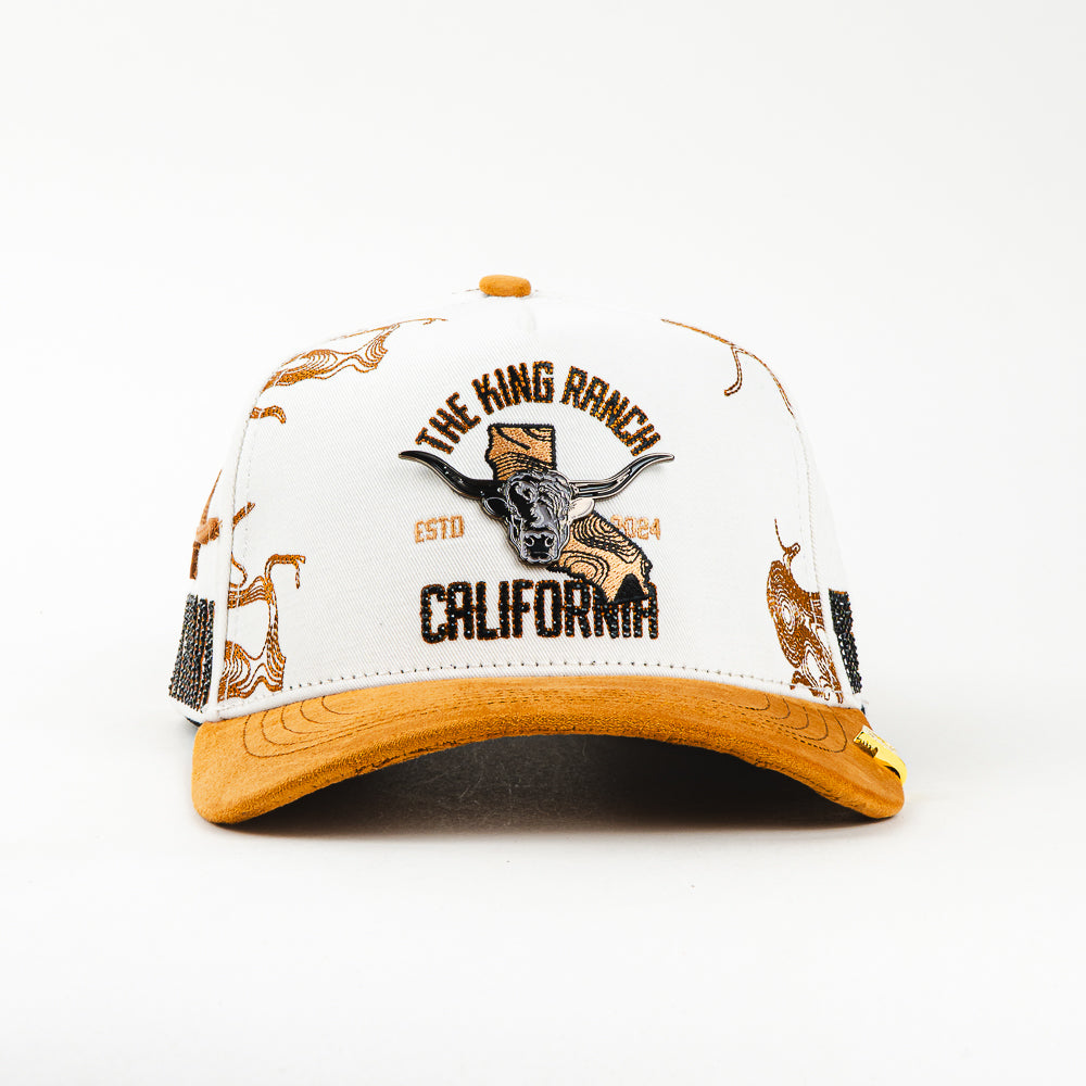 GORRA KING RANCH TKR LONGHORN WHITE/CAMEL