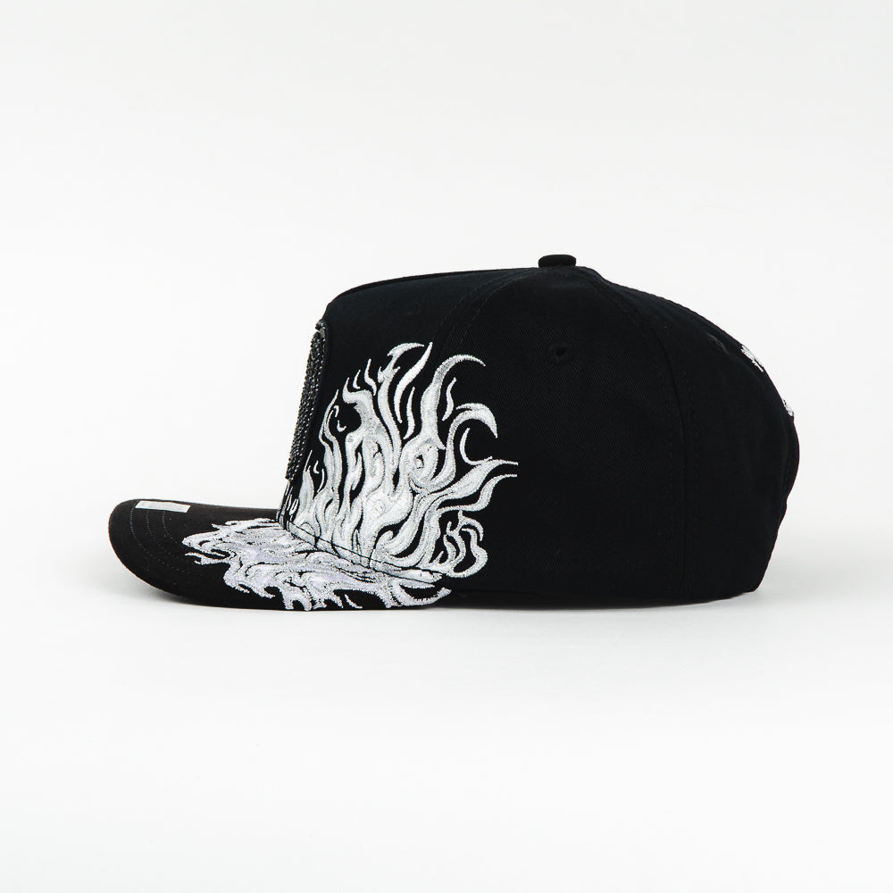GORRA MZ HATS MX CHROME FLAMES BLACK