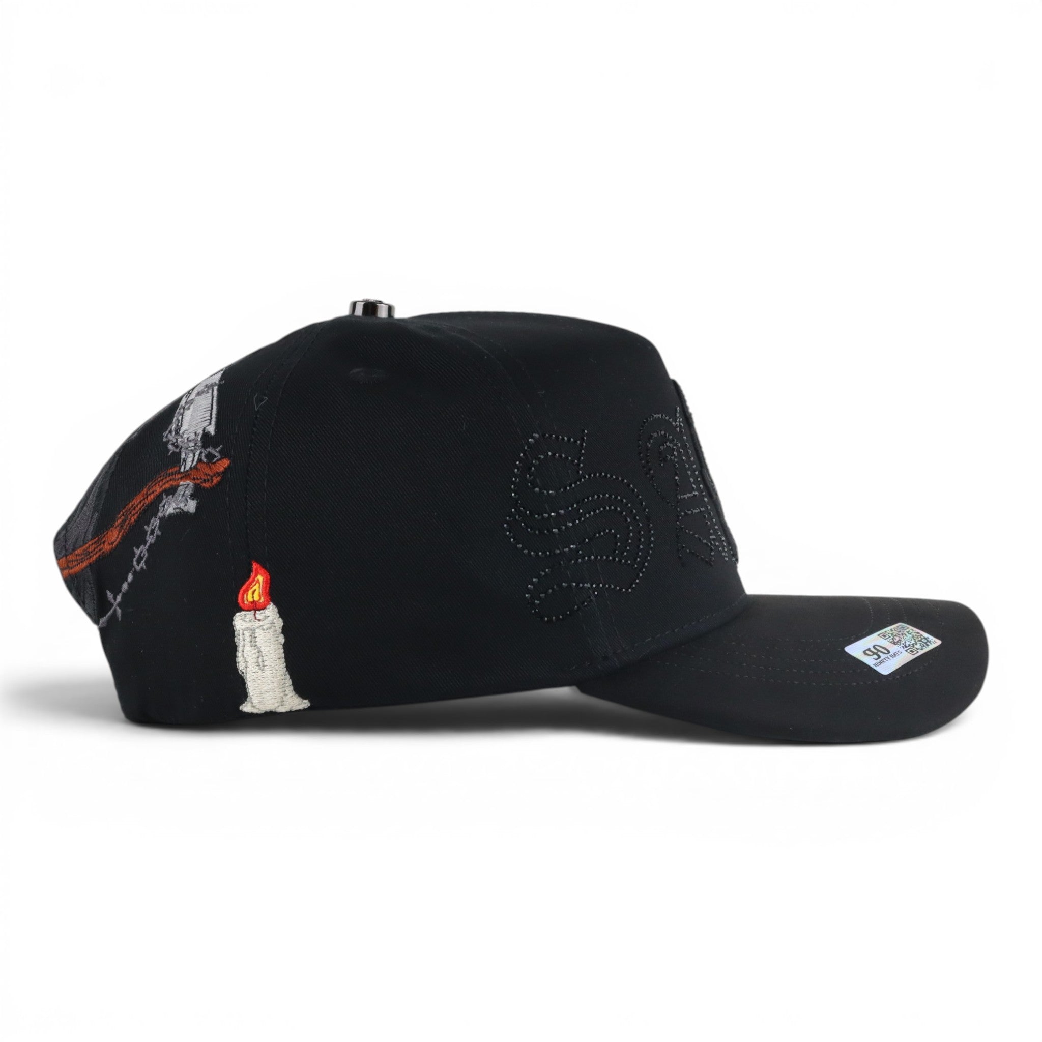 LA SANTA CRISTALS VISOR SUEDE BLACK