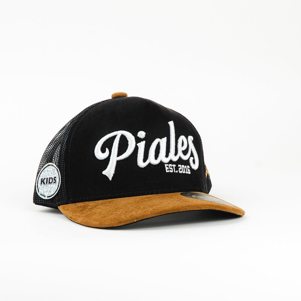 GORRA PIALES PIALES JR. NEGRO/CAFE SUEDE