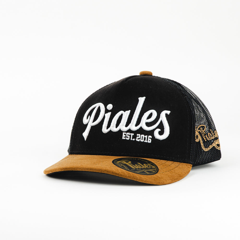 GORRA PIALES PIALES JR. NEGRO/CAFE SUEDE