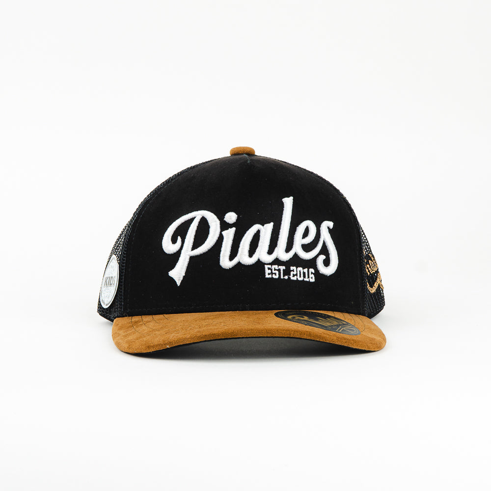 GORRA PIALES PIALES JR. NEGRO/CAFE SUEDE
