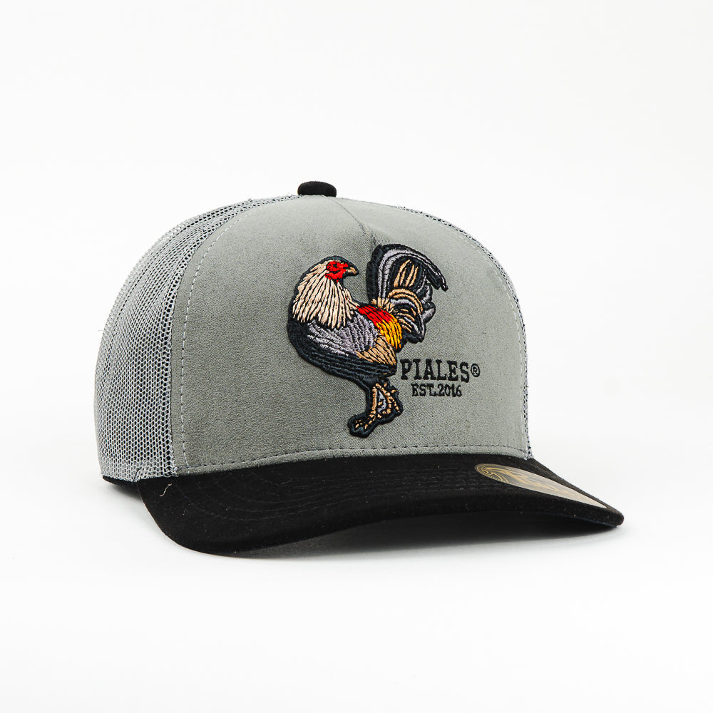 GORRA PIALES GALLO GRIS NEGRO