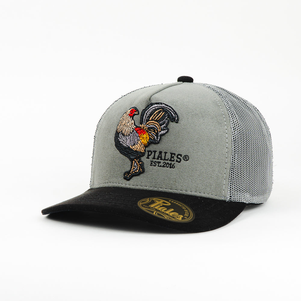 GORRA PIALES GALLO GRIS NEGRO