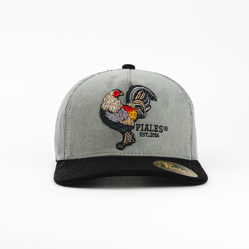 GORRA PIALES GALLO GRIS NEGRO