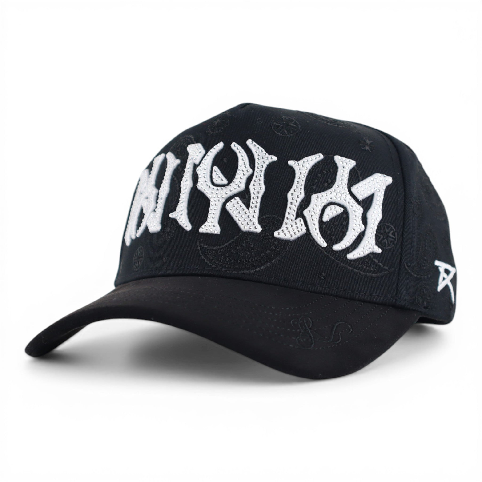 GORRA RUFIANOS NY BANDANA NEGRA/BLANCO VISOR SUEDE