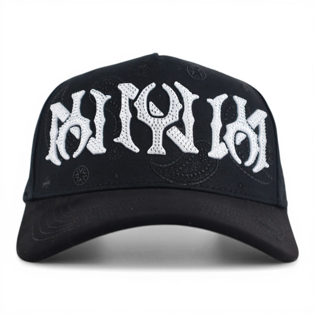 GORRA RUFIANOS NY BANDANA NEGRA/BLANCO VISOR SUEDE