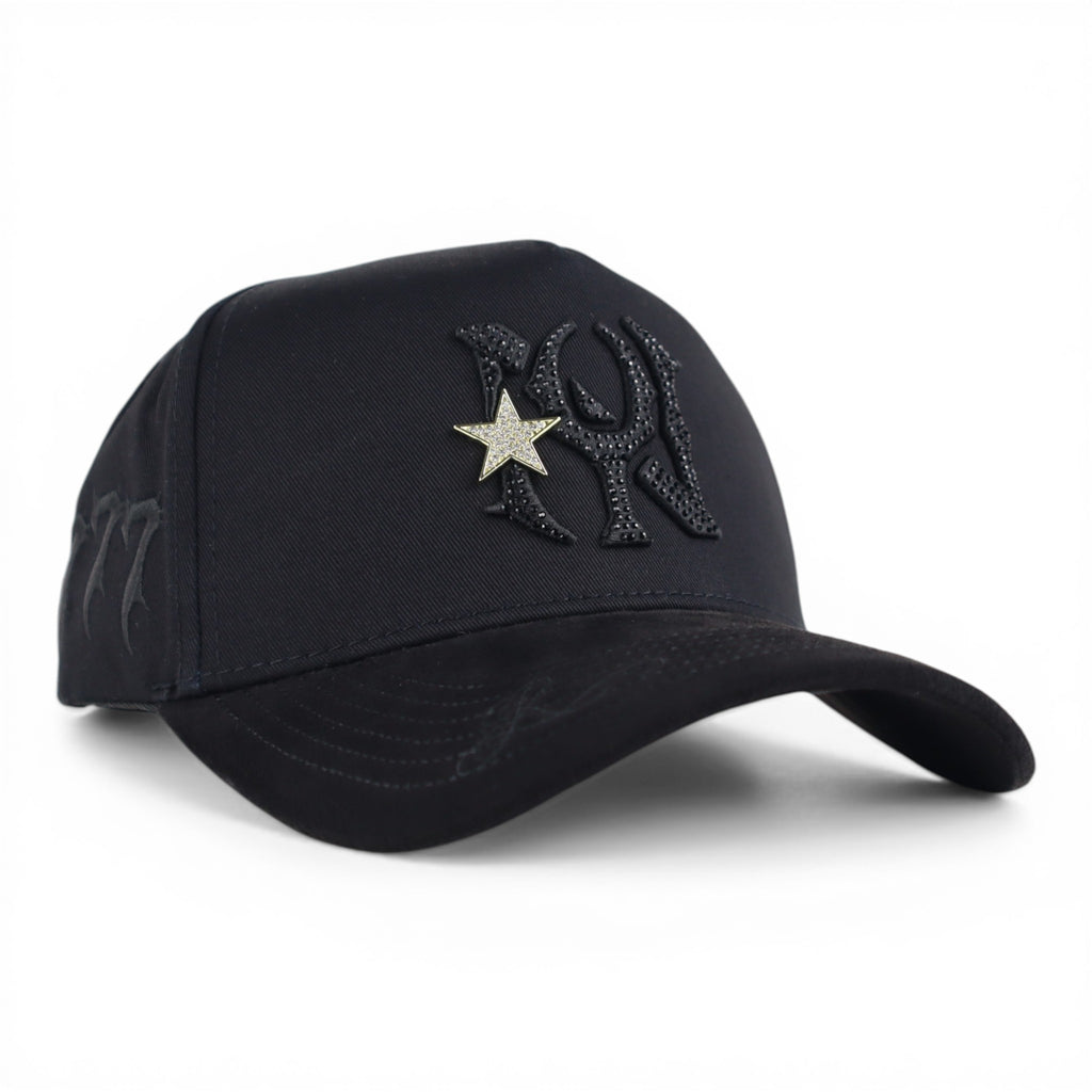 GORRA RUFIANOS NY 777 NEGRA VISOR SUEDE