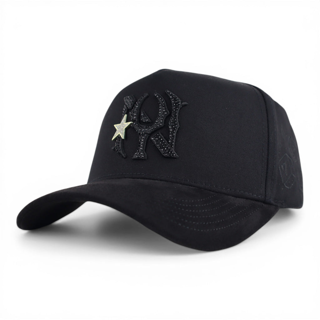 GORRA RUFIANOS NY 777 NEGRA VISOR SUEDE